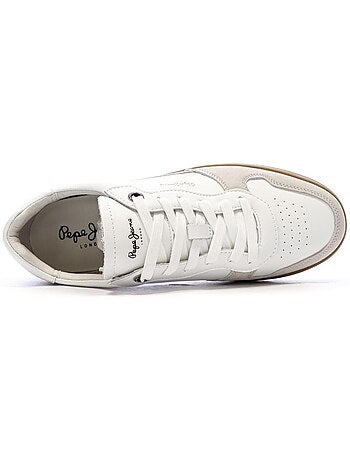 Sapatilhas brancas masculinas pepe jeans camden one