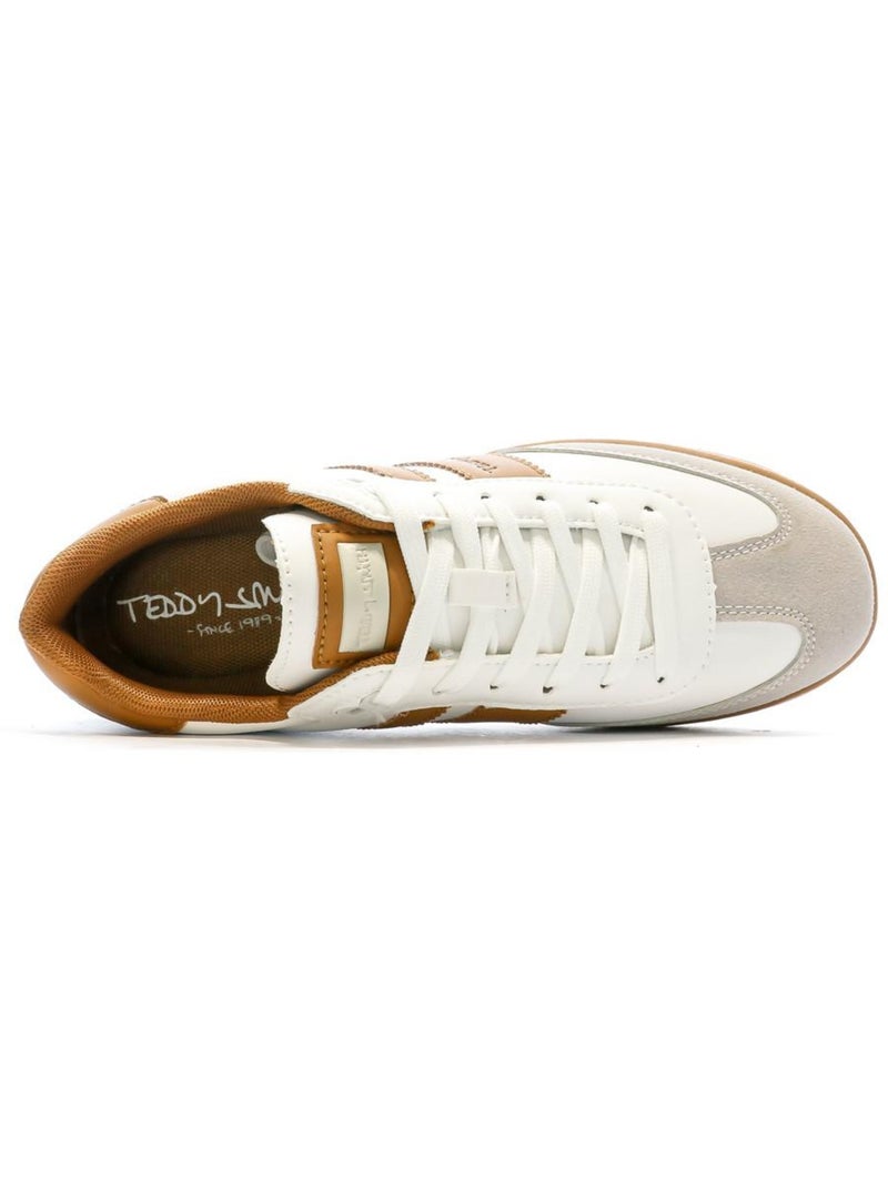 Sapatilhas brancas teddy smith 78812 para mulher Branco Castanho - Kiabi