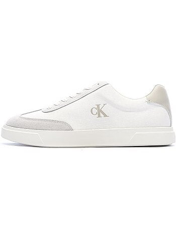 Sapatilhas calvin klein jeans low prof para homem branco/taupe