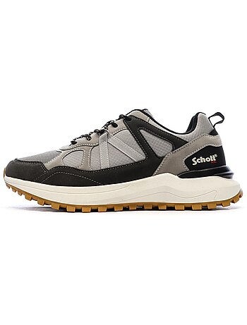 Sapatilhas cinzentas e pretas para homem schott heck