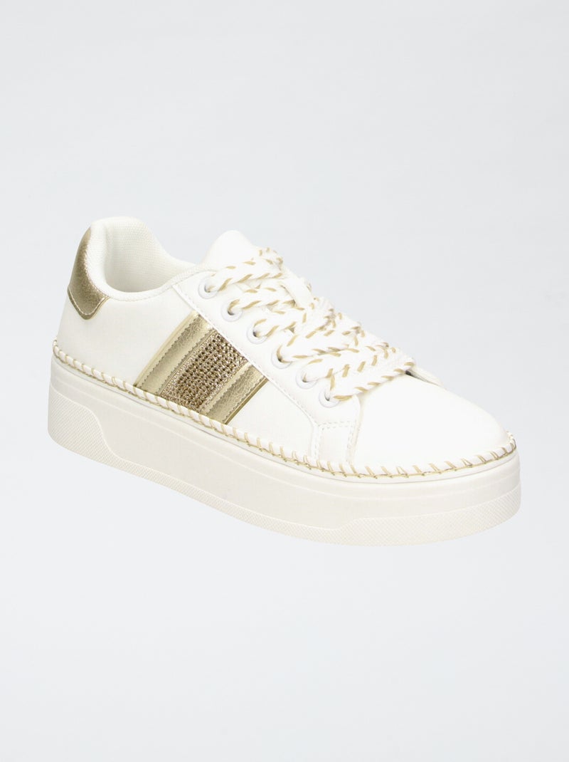 Sapatilhas com plataforma Branco - Kiabi