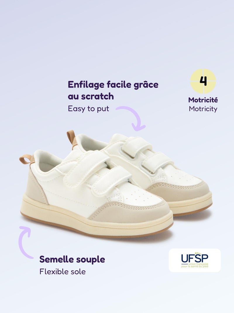 Sapatilhas com velcro - motricidade 4 'andar' - Kitchoun Bege - Kiabi