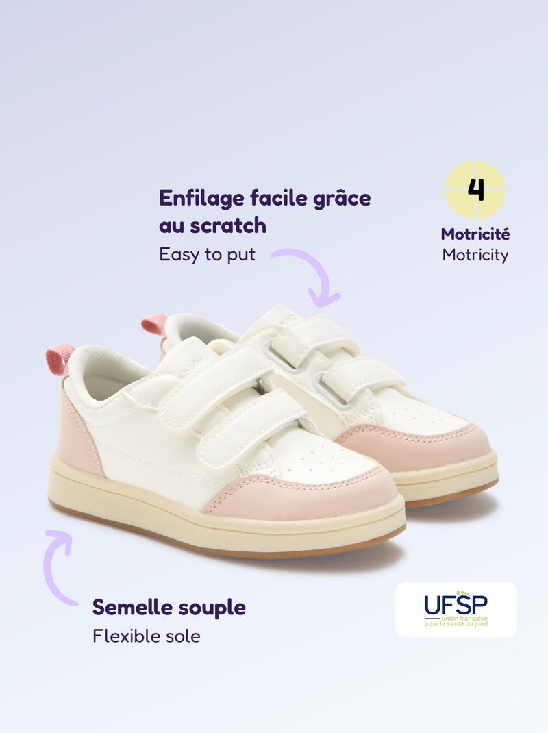 Sapatilhas com velcro - motricidade 4 'andar' - Kitchoun Rosa - Kiabi