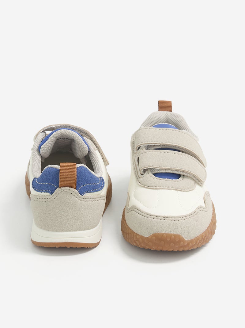 Sapatilhas com velcro Bege - Kiabi