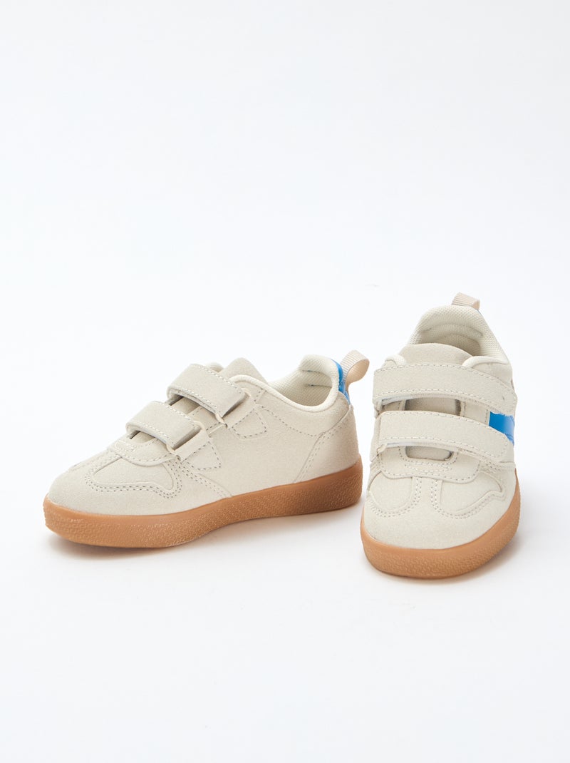 Sapatilhas com velcro em camurça sintética Azul - Kiabi