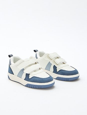 Sapatilhas com velcro em imitação quadricolor