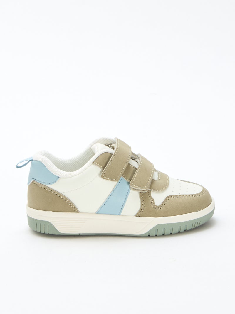 Sapatilhas com velcro em imitação quadricolor Caqui - Kiabi