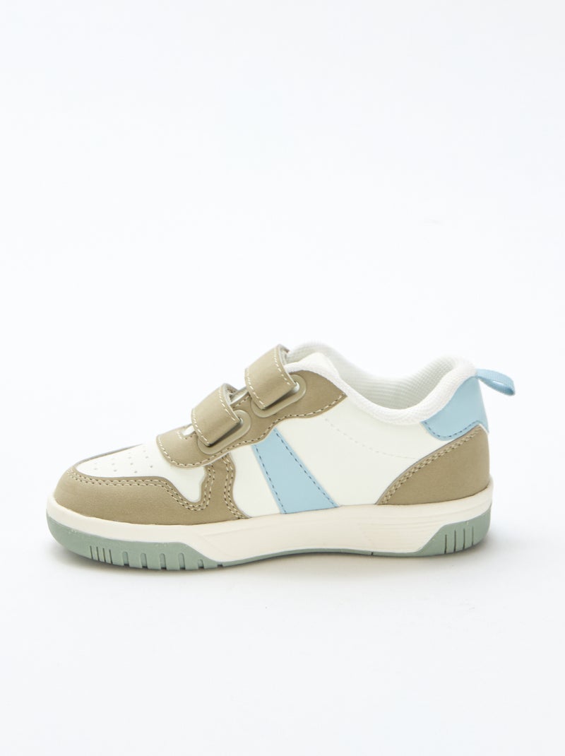 Sapatilhas com velcro em imitação quadricolor Caqui - Kiabi