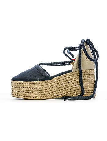 Sapatilhas de Cunha de Linho para Mulher Tommy Hilfiger em Azul-Marinho