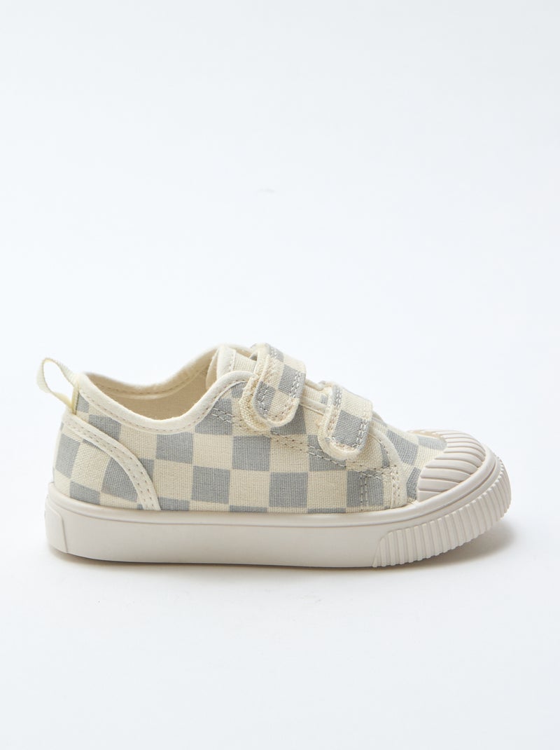 Sapatilhas de lona com estampado axadrezado Azul - Kiabi