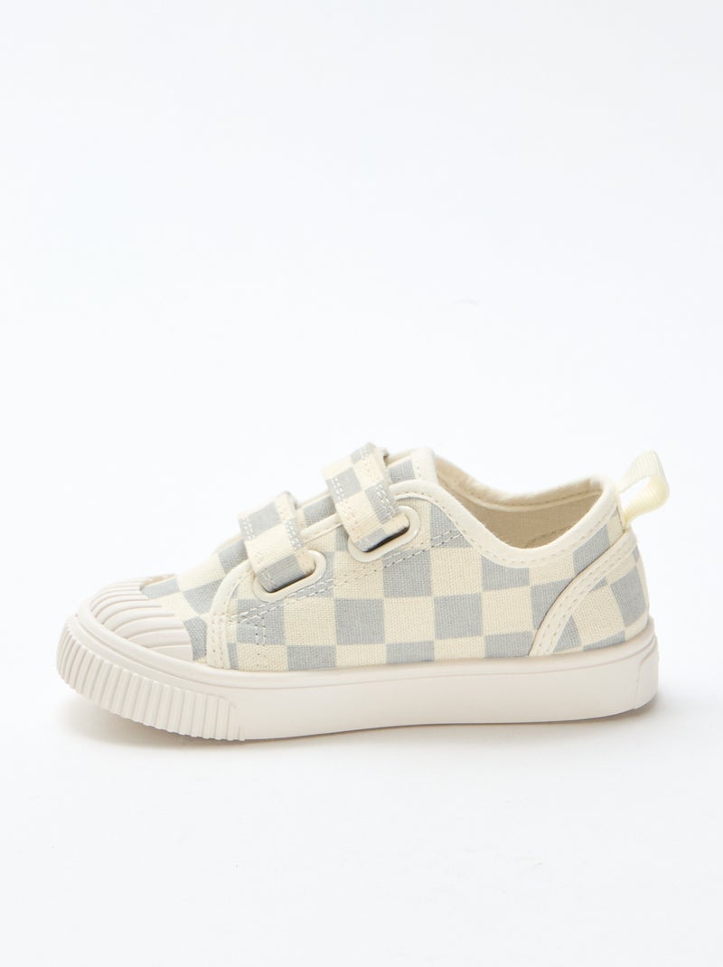 Sapatilhas de lona com estampado axadrezado Azul - Kiabi
