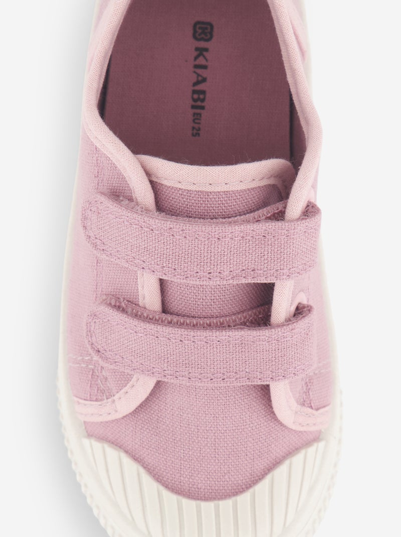 Sapatilhas de lona com estampado axadrezado Rosa - Kiabi