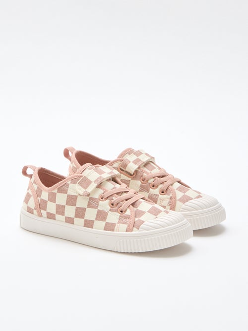 Sapatilhas de lona com estampado axadrezado - Kiabi