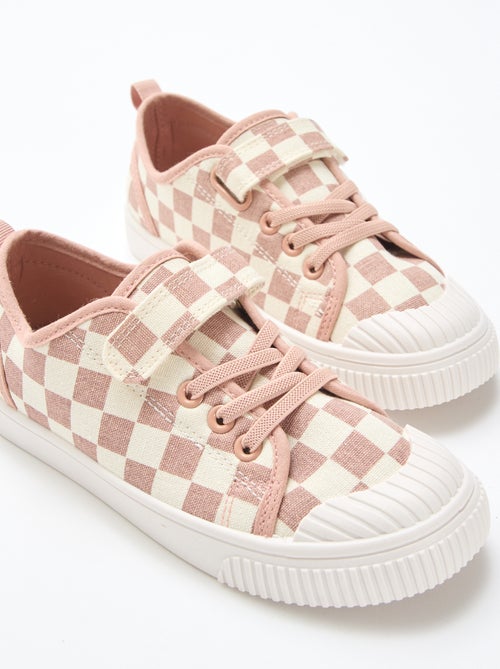 Sapatilhas de lona com estampado axadrezado - Kiabi