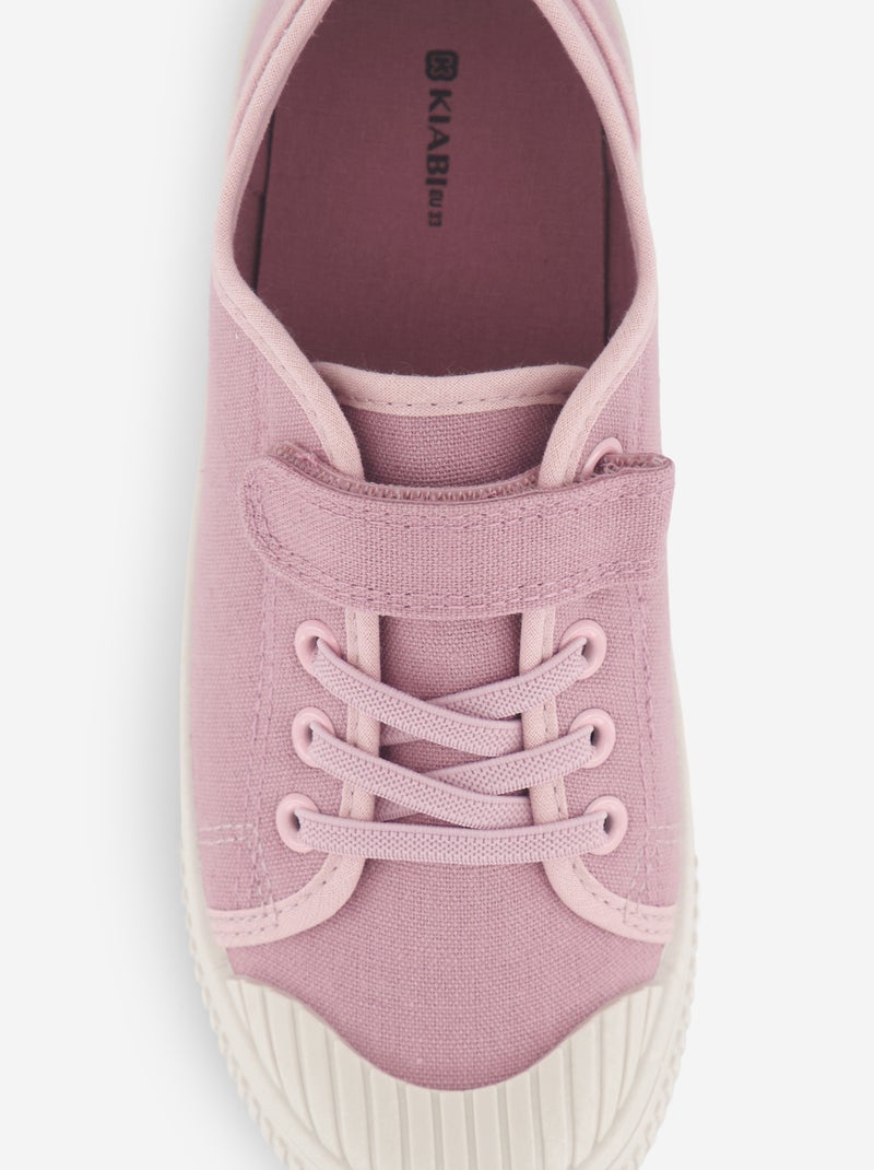 Sapatilhas de lona com estampado axadrezado Rosa - Kiabi