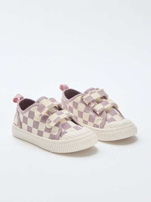 Sapatilhas de lona com estampado axadrezado - Kiabi