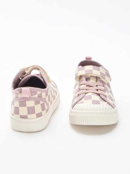 Sapatilhas de lona com estampado axadrezado - Kiabi