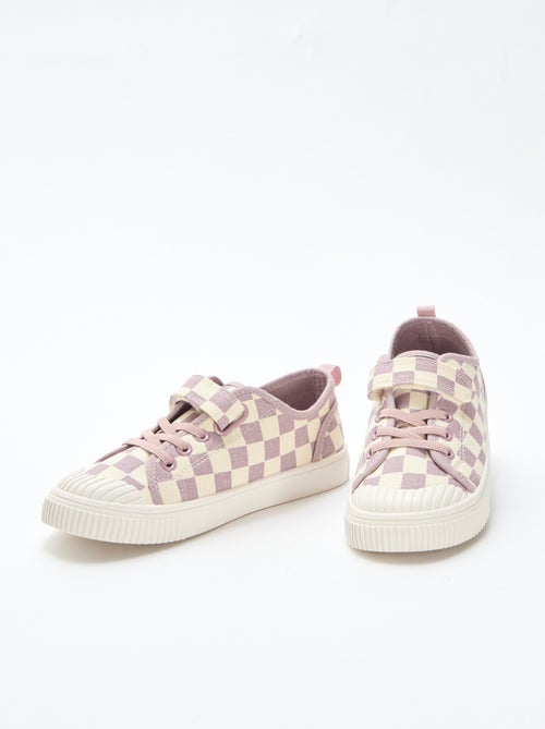 Sapatilhas de lona com estampado axadrezado - Kiabi