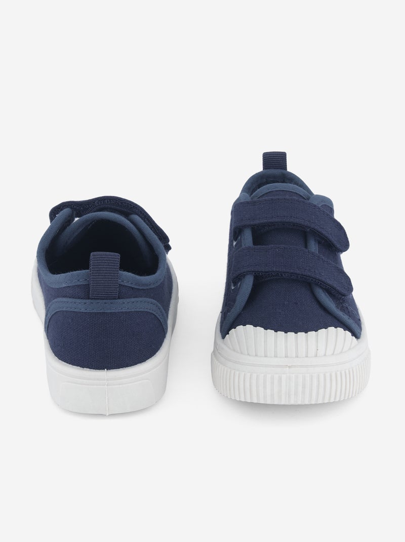 Sapatilhas de lona com velcro Azul - Kiabi