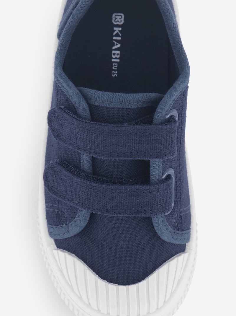 Sapatilhas de lona com velcro Azul - Kiabi