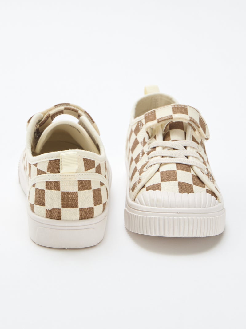 Sapatilhas de lona com velcro Castanho - Kiabi