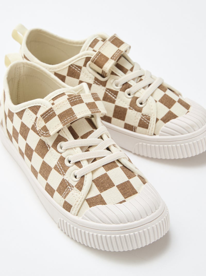 Sapatilhas de lona com velcro Castanho - Kiabi