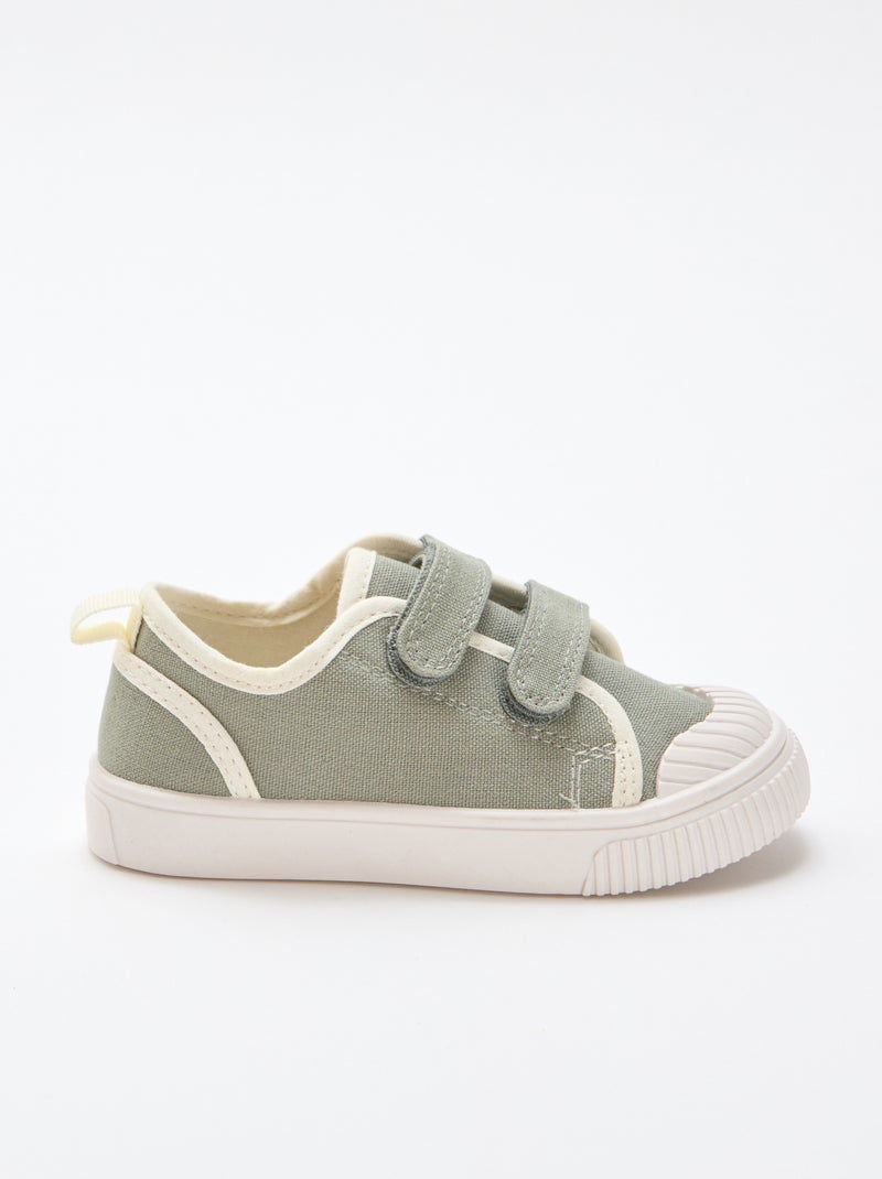 Sapatilhas de lona com velcro Verde - Kiabi