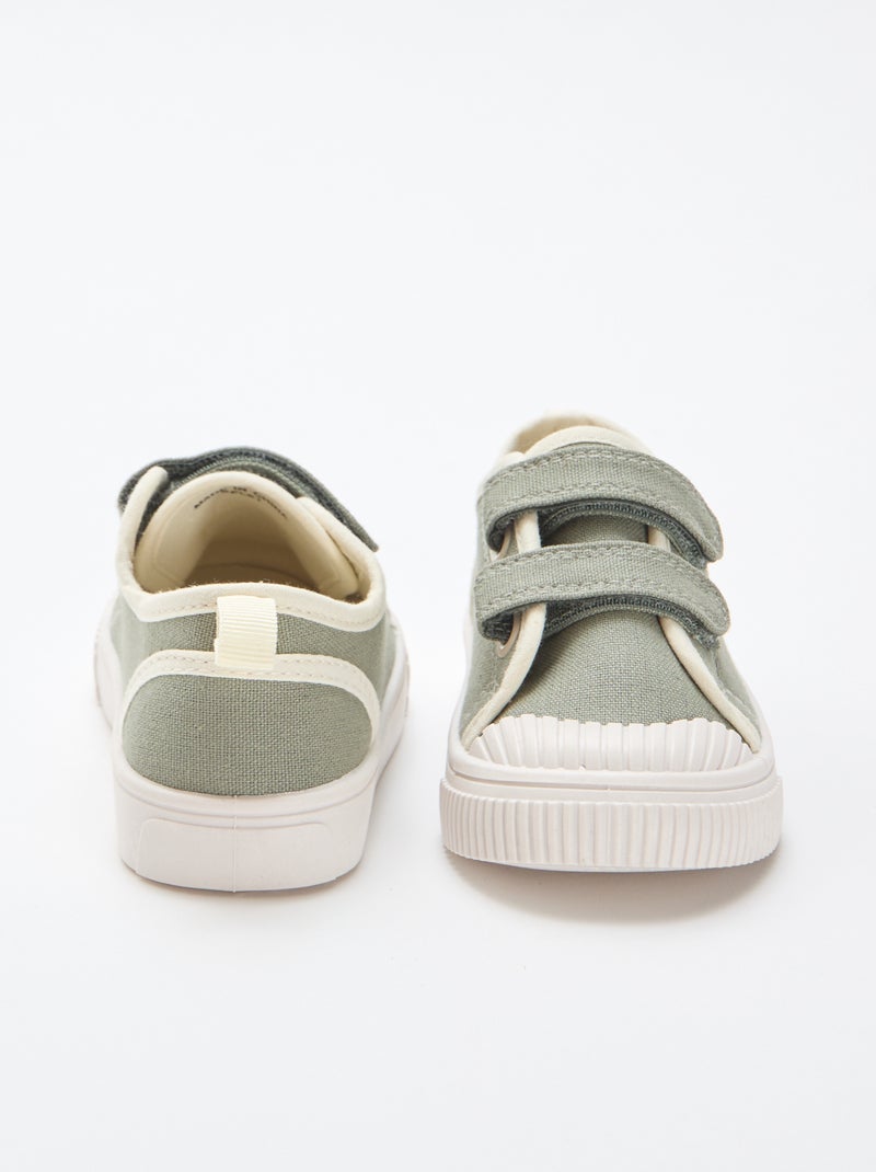 Sapatilhas de lona com velcro Verde - Kiabi