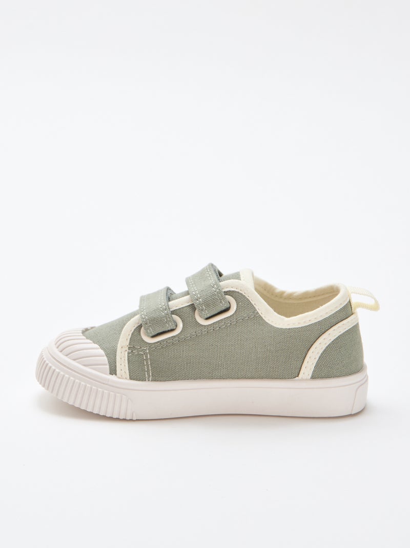 Sapatilhas de lona com velcro Verde - Kiabi