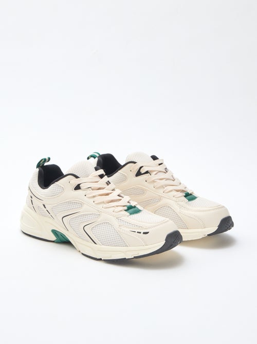 Sapatilhas de running em malha e material sintético tricolor - Kiabi