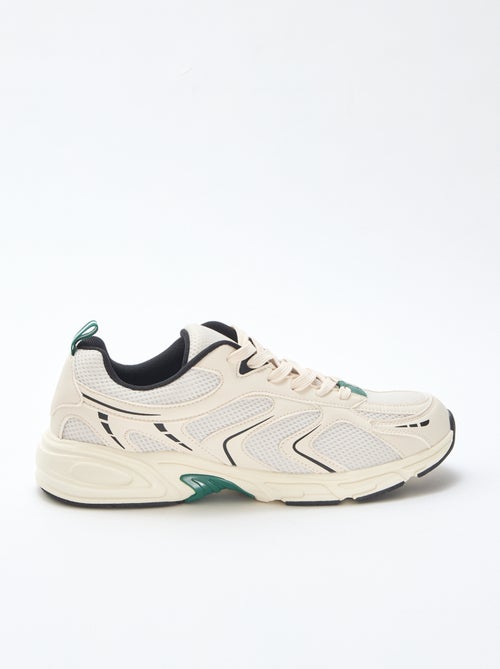 Sapatilhas de running em malha e material sintético tricolor - Kiabi