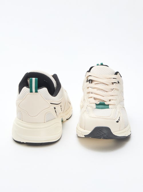 Sapatilhas de running em malha e material sintético tricolor - Kiabi