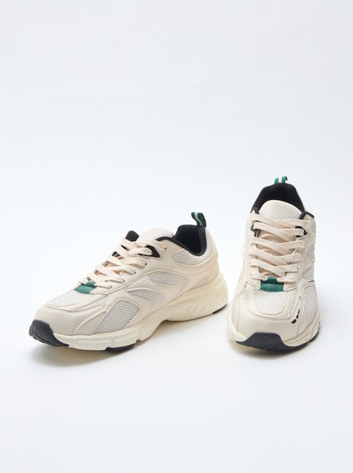 Sapatilhas de running em malha e material sintético tricolor - Kiabi