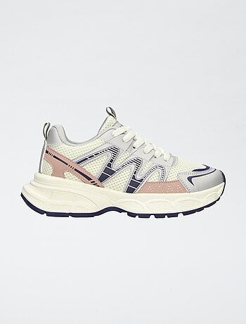 Sapatilhas de running em malha tricolor