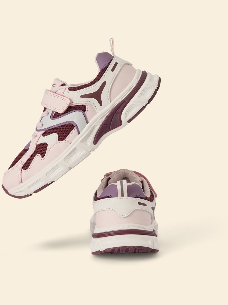 Sapatilhas desportivas multicolores com fecho de velcro (Ekstract) Rosa - Kiabi