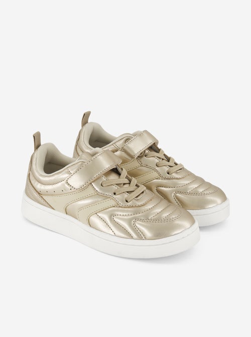 Sapatilhas douradas com fecho de velcro - Kiabi