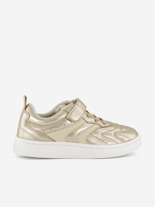 Sapatilhas douradas com fecho de velcro - Kiabi