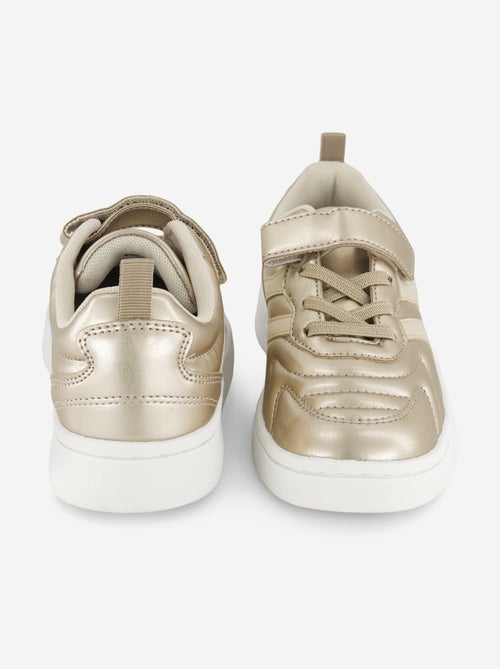 Sapatilhas douradas com fecho de velcro - Kiabi