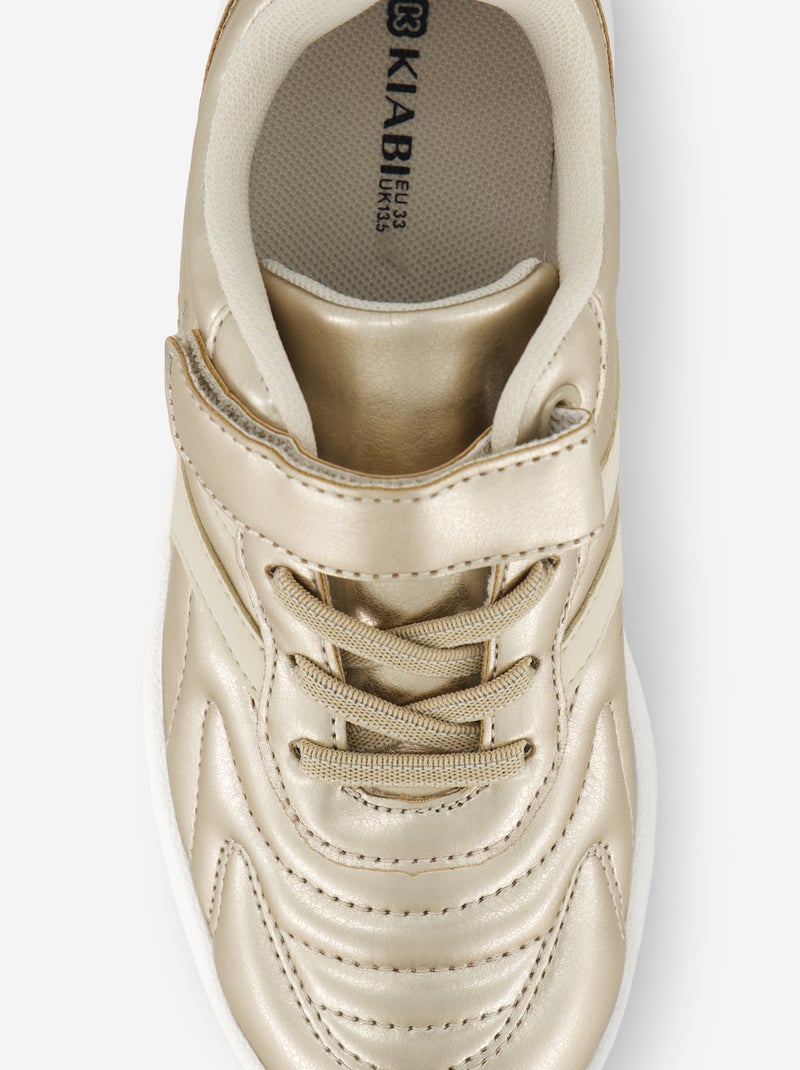 Sapatilhas douradas com fecho de velcro Amarelo - Kiabi