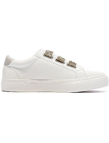 Sapatilhas kaporal tippyk para mulher branco/dourado