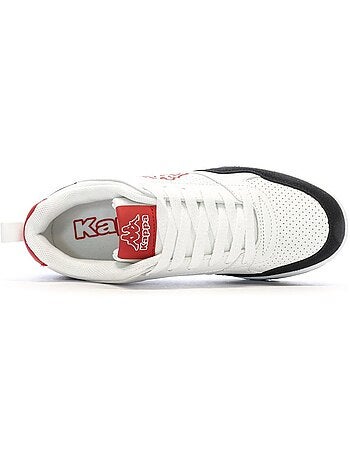 Sapatilhas kappa manis para criança - branco/preto/vermelho