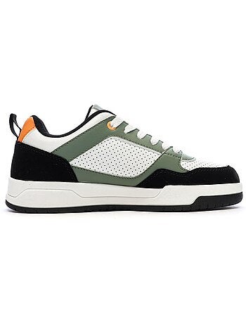 Sapatilhas kappa manis para rapaz com logótipo branco/verde/preto
