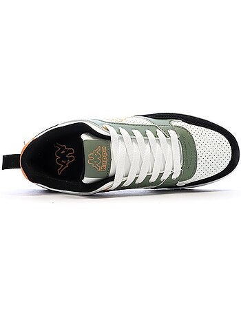 Sapatilhas kappa manis para rapaz com logótipo branco/verde/preto