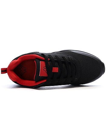 Sapatilhas kappa safir 2s para menino pretas/vermelhas com logótipo