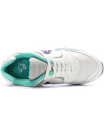 Sapatilhas Le Coq Sportif LCS R1100 Nineties para Homem Brancas/Verdes/Roxas