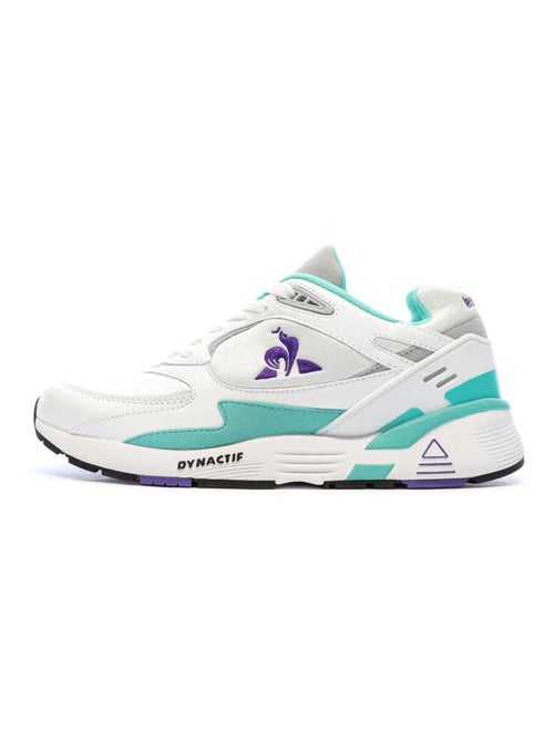 Sapatilhas Le Coq Sportif LCS R1100 Nineties para Homem Brancas/Verdes/Roxas - Kiabi Sapatilhas Le Coq Sportif LCS R1100 Nineties para Homem Brancas/Verdes/Roxas - Kiabi