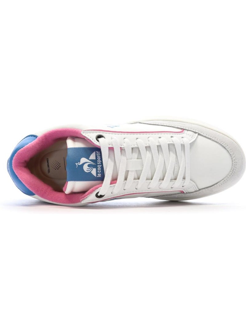Sapatilhas Le Coq Sportif Noah para Mulher em Branco, Rosa e Azul Branco - Kiabi