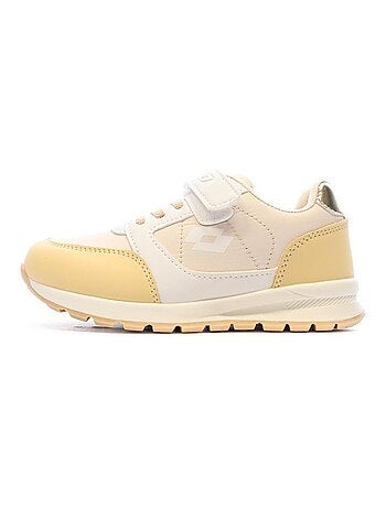 Sapatilhas lotto verone bege/amarelo para menina