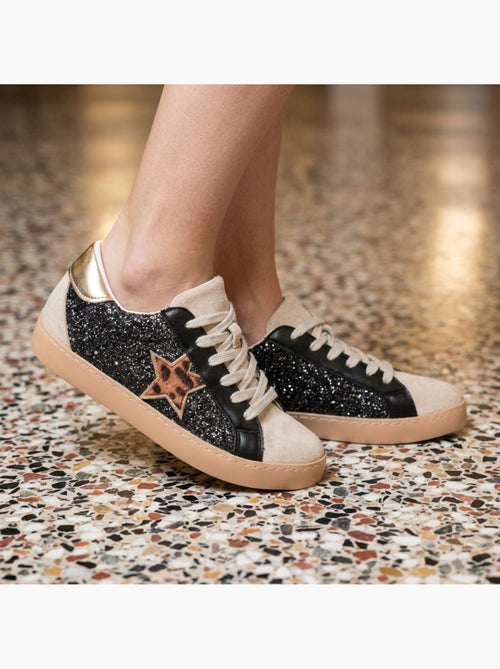 Sapatilhas Mulher Estrela Glitter Plataforma OZABI MMXXIV - Kiabi Sapatilhas Mulher Estrela Glitter Plataforma OZABI MMXXIV - Kiabi
