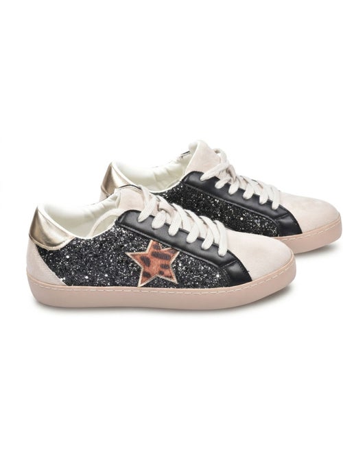Sapatilhas Mulher Estrela Glitter Plataforma OZABI MMXXIV - Kiabi Sapatilhas Mulher Estrela Glitter Plataforma OZABI MMXXIV - Kiabi